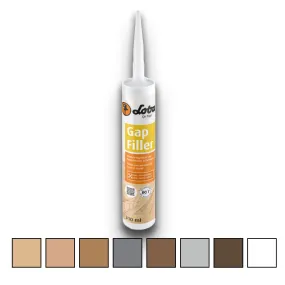 4 prodotti in uno - GAPFILLER Loba Stucco per pavimenti e Zoccolini e Colla per parquet e battiscopa, 1x310ml