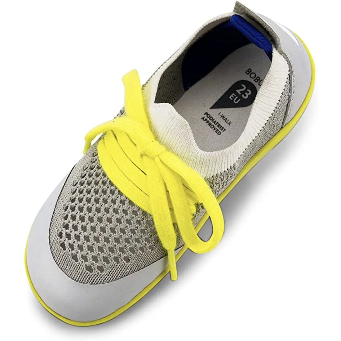 Bobux Step-up Play Knit gris blanc jaune