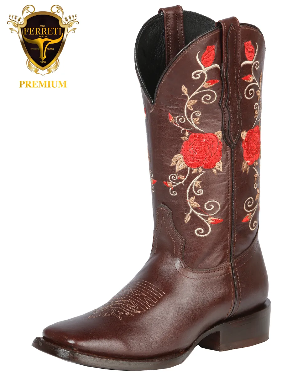 Botas Vaqueras para Damas FERRETI Horma Texas DM-T1-DN Café