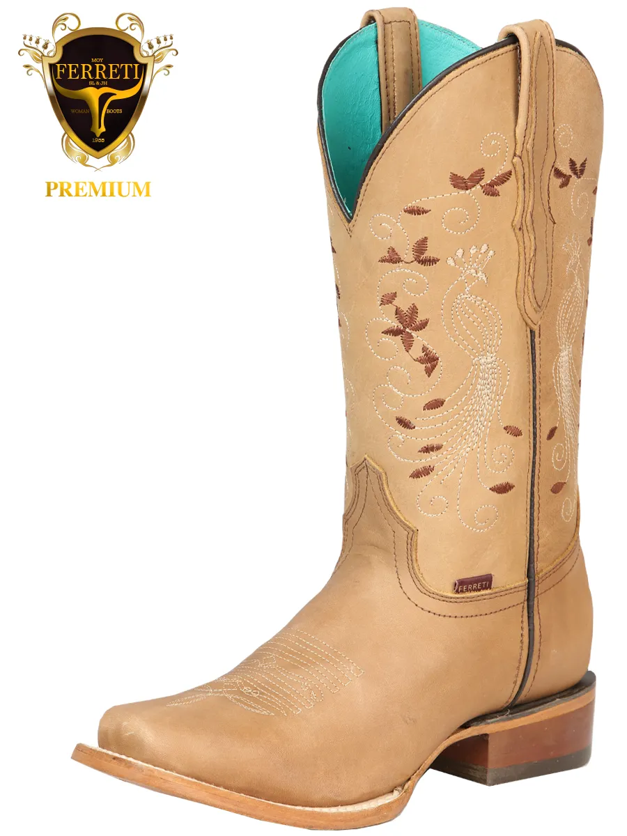 Botas Vaqueras para Damas FERRETI Horma Texas Fer-Dam-3-2 Nuez