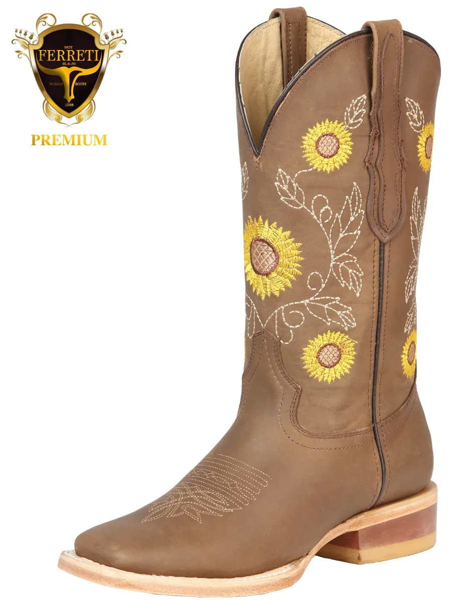 Botas Vaqueras para Damas FERRETI Horma Texas FT12 Tan