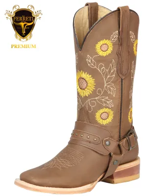 Botas Vaqueras para Damas FERRETI Horma Texas FT12 Tan