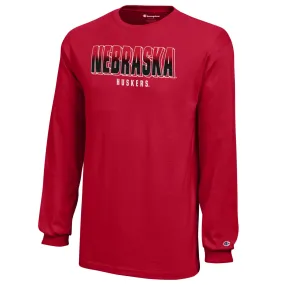 Boys' Nebraska Huskers Youth Fade Longsleeve