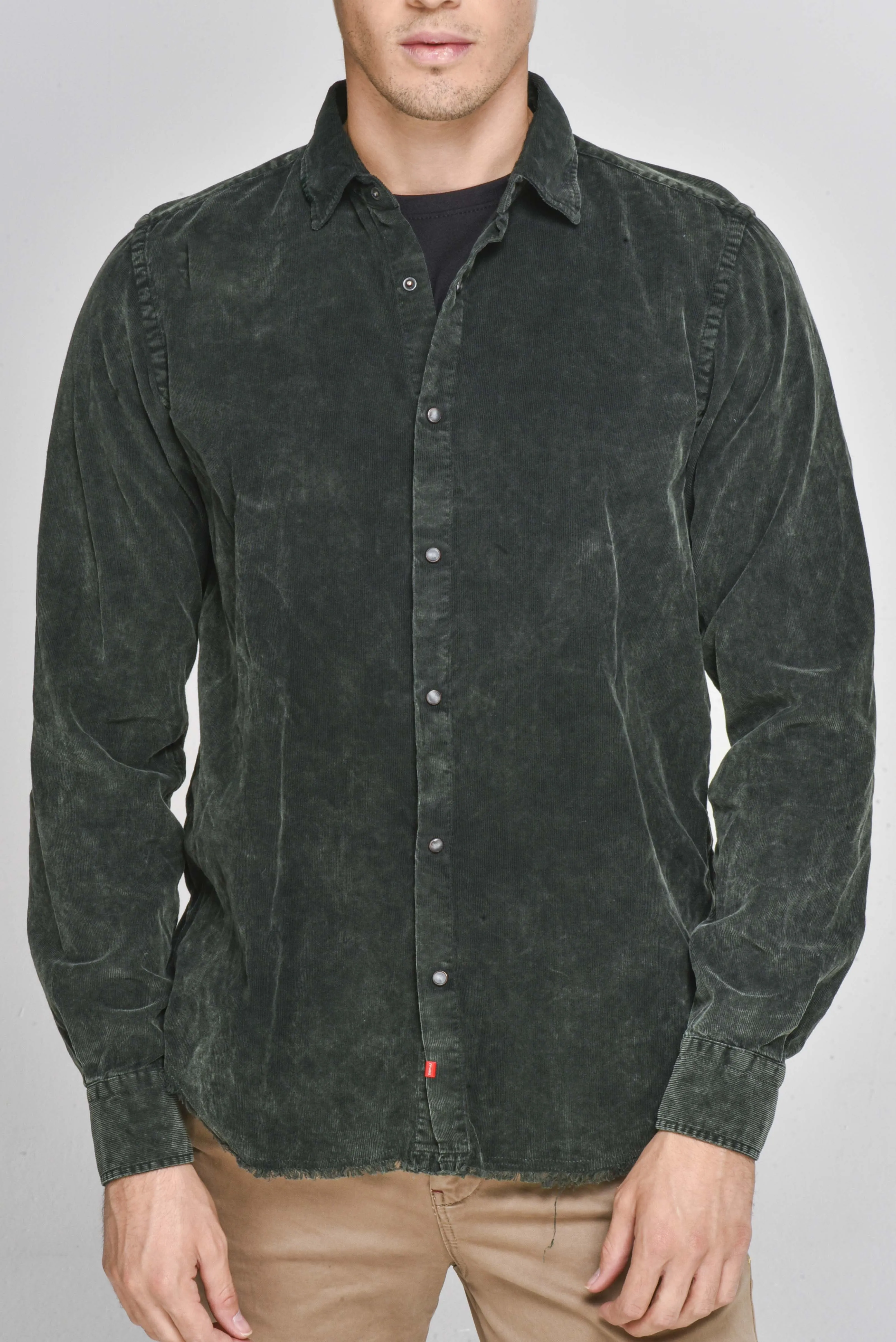 Camicia uomo verde in velluto LOW - Displaj