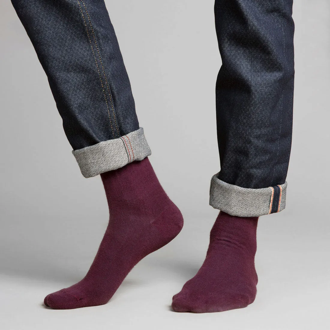 Chaussettes Lam bordeaux