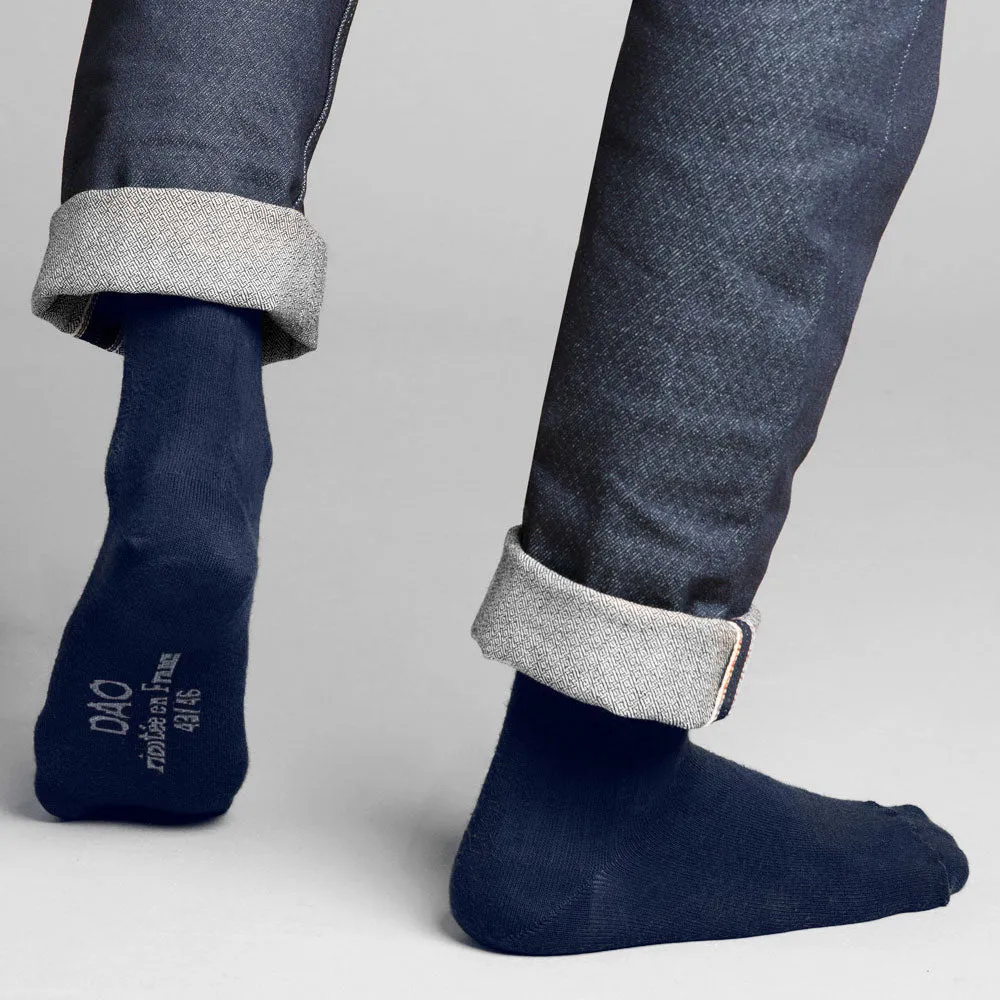 Chaussettes Lam coton bio bleues