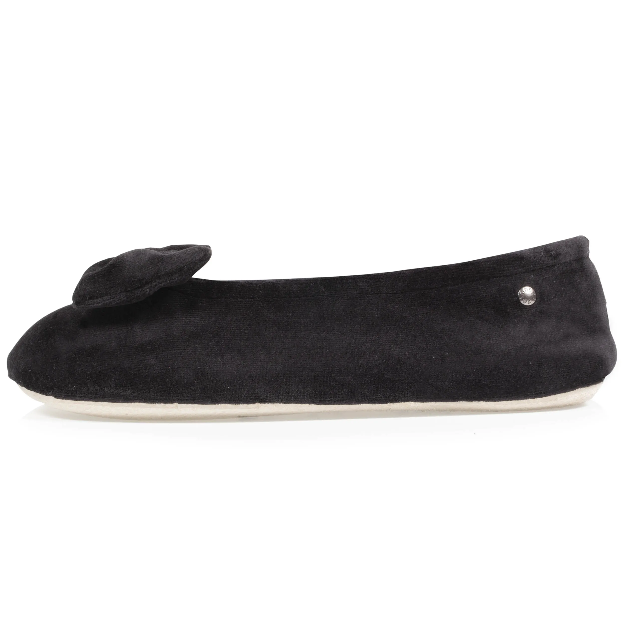 Chaussons ballerines Femme Grand Noeud Noir