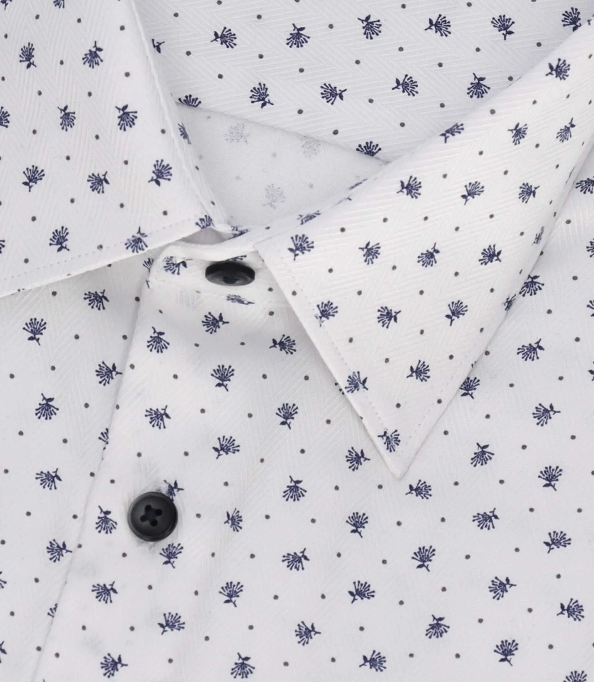 Chemise à imprimé micro motifs blanche et marine MATTBT