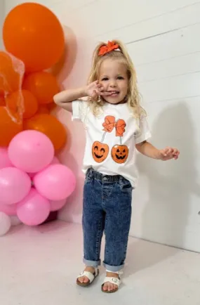 Cherry Pumpkin White Cuff Tee.