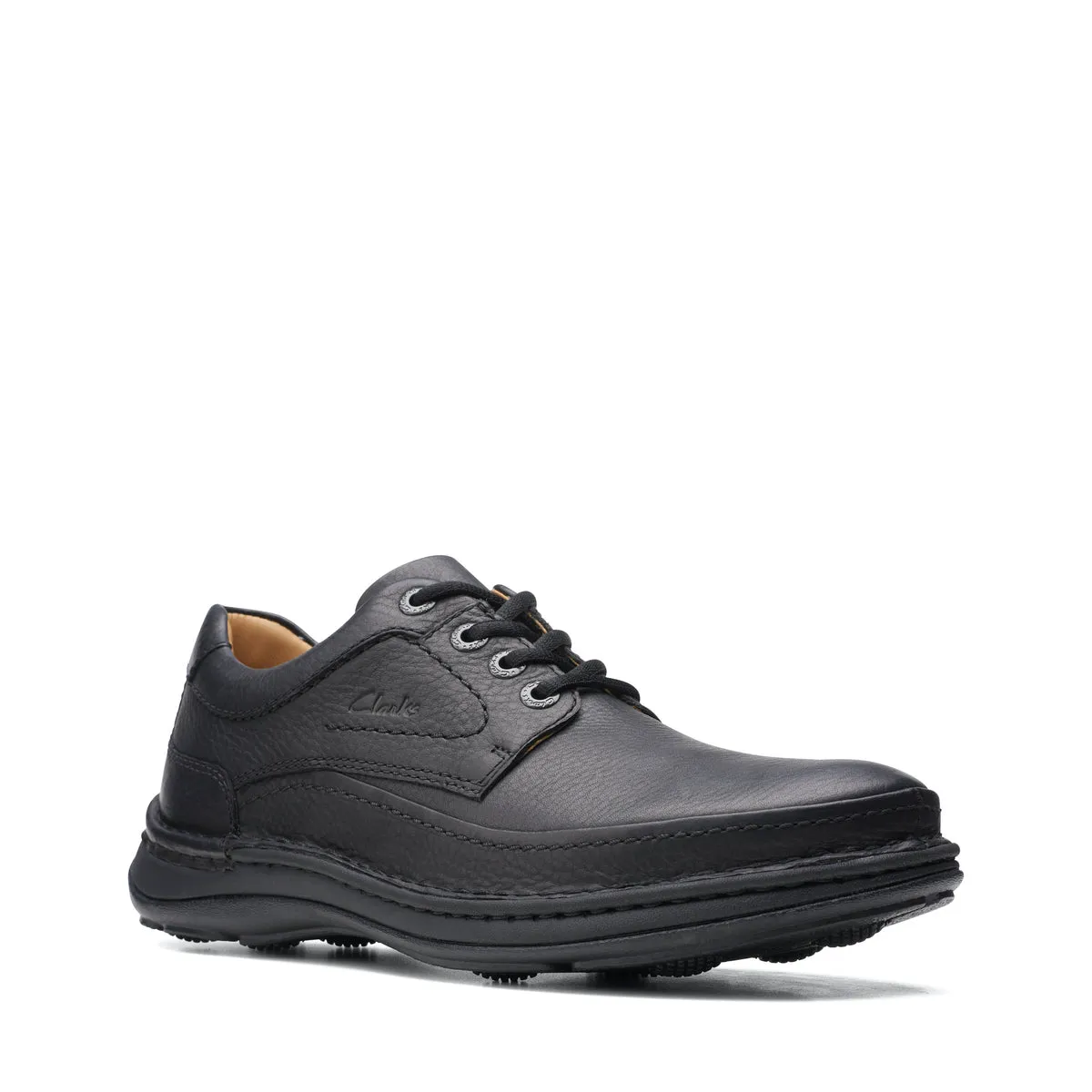 CLARKS | ZAPATOS DERBY HOMBRE | NATURE THREE BLACK LEATHER | NEGRO