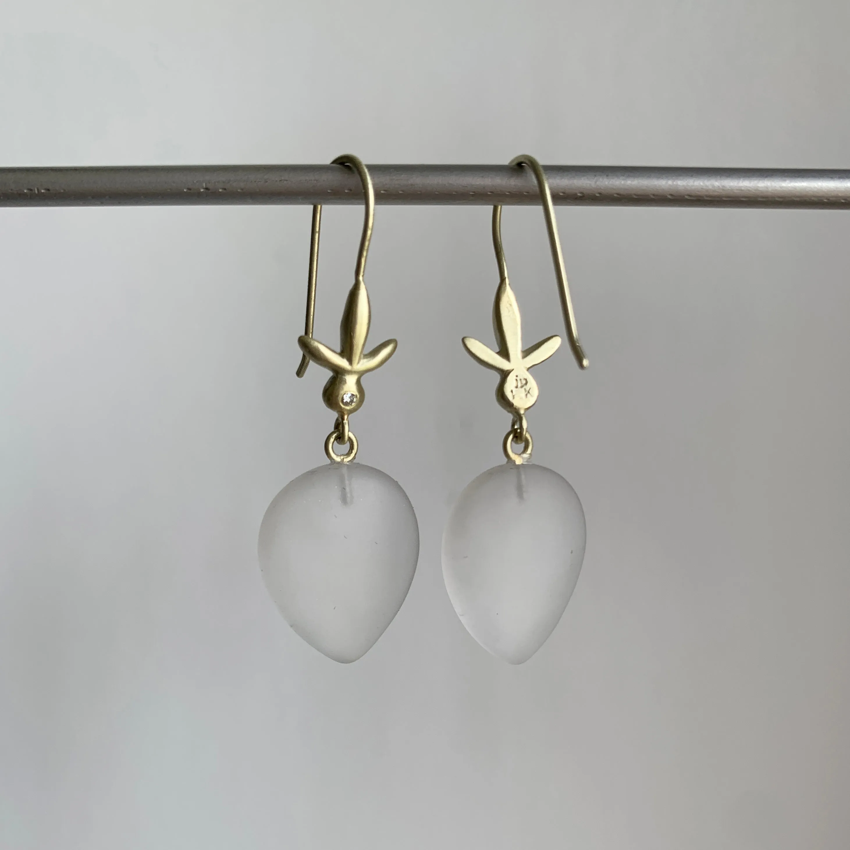 Frosted Quartz Petite Fleur Earrings