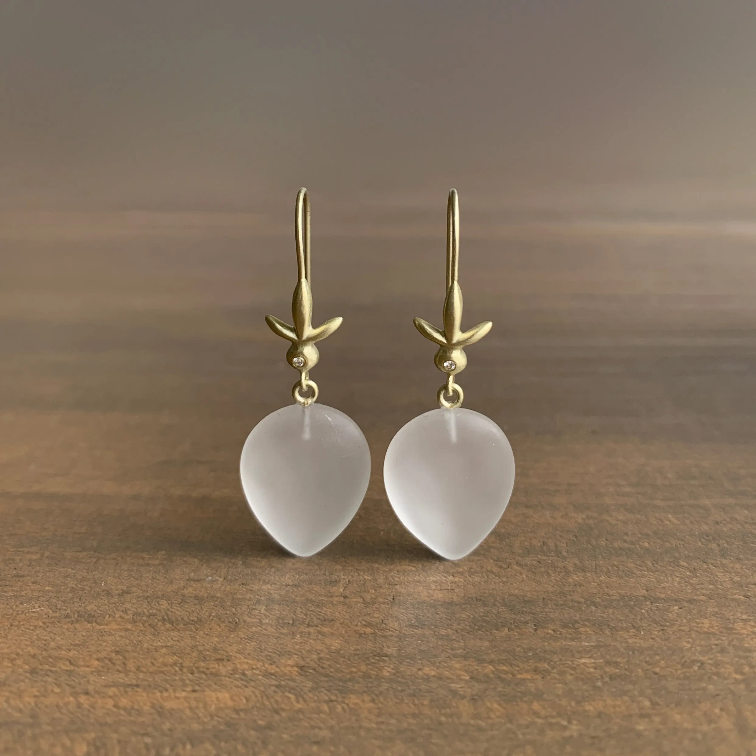 Frosted Quartz Petite Fleur Earrings