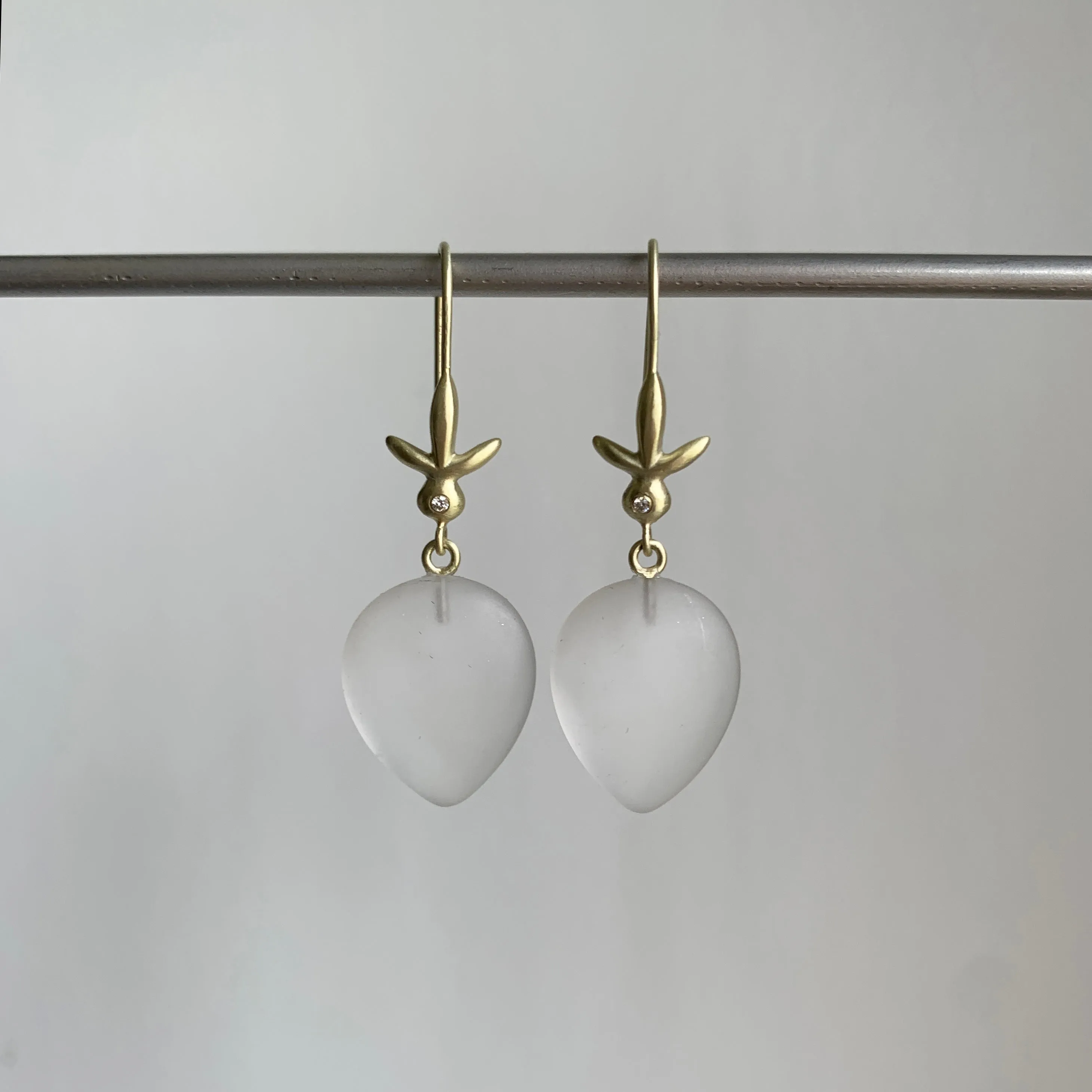 Frosted Quartz Petite Fleur Earrings