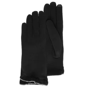 Gants Femme tissu volant Noir