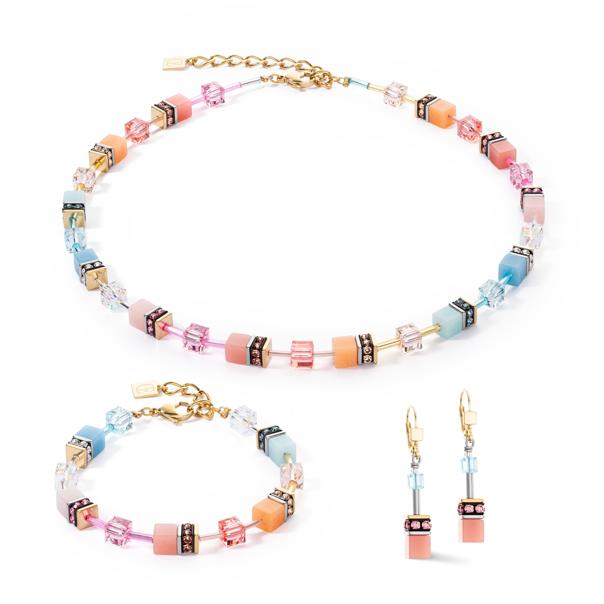 GeoCUBE® Iconic bracelet aqua-apricot