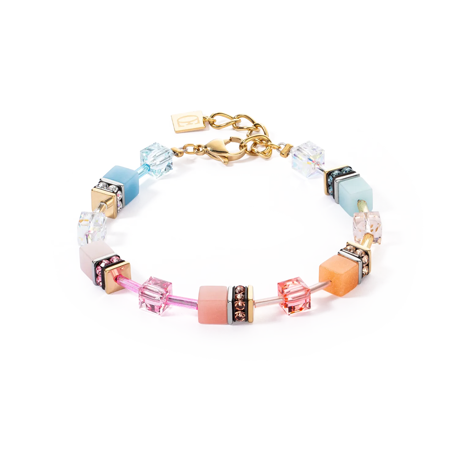 GeoCUBE® Iconic bracelet aqua-apricot