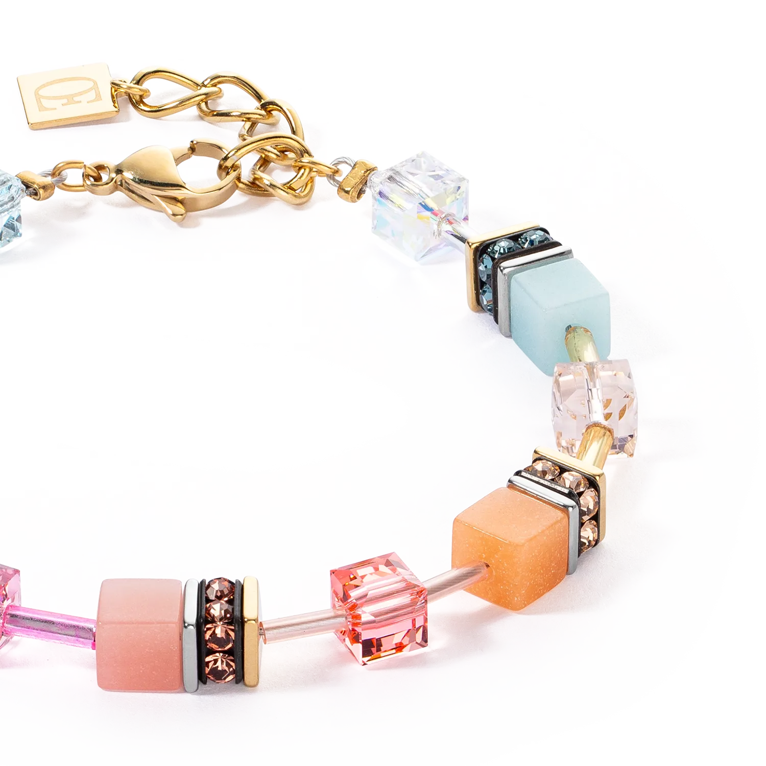 GeoCUBE® Iconic bracelet aqua-apricot