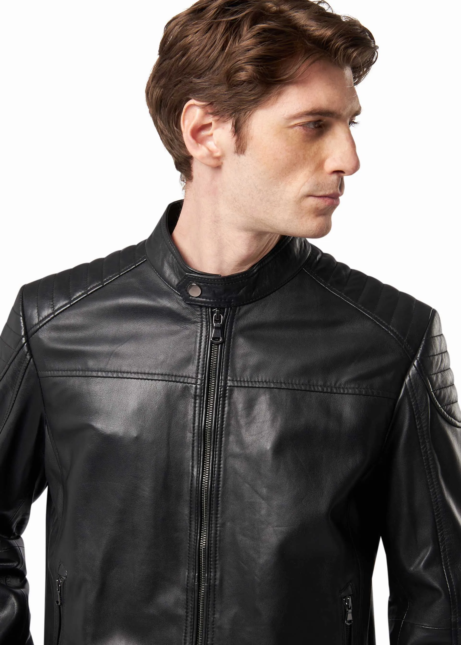 Giubbotto biker in pelle