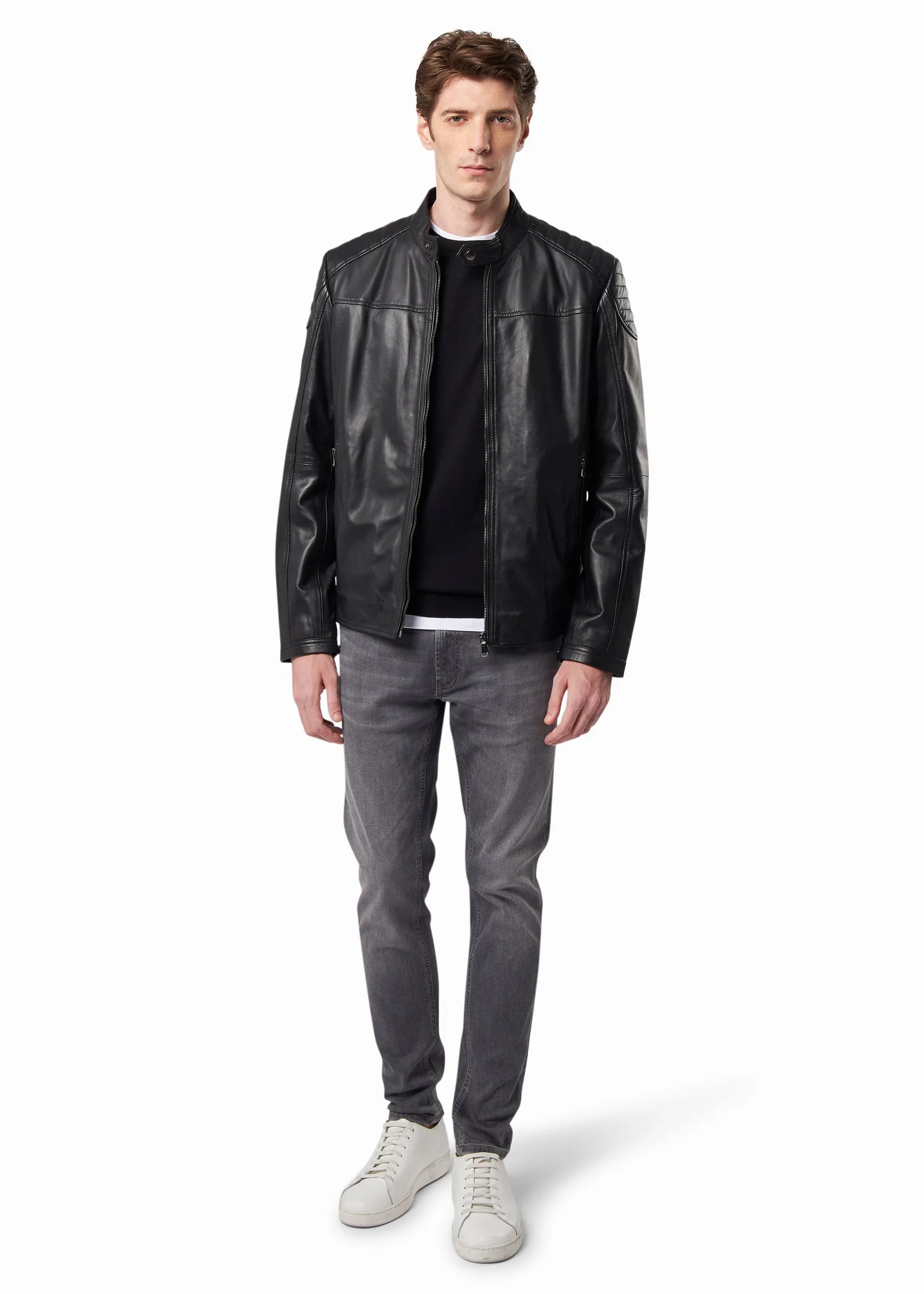 Giubbotto biker in pelle