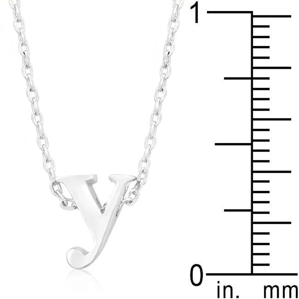 Initial Y Silver Pendant