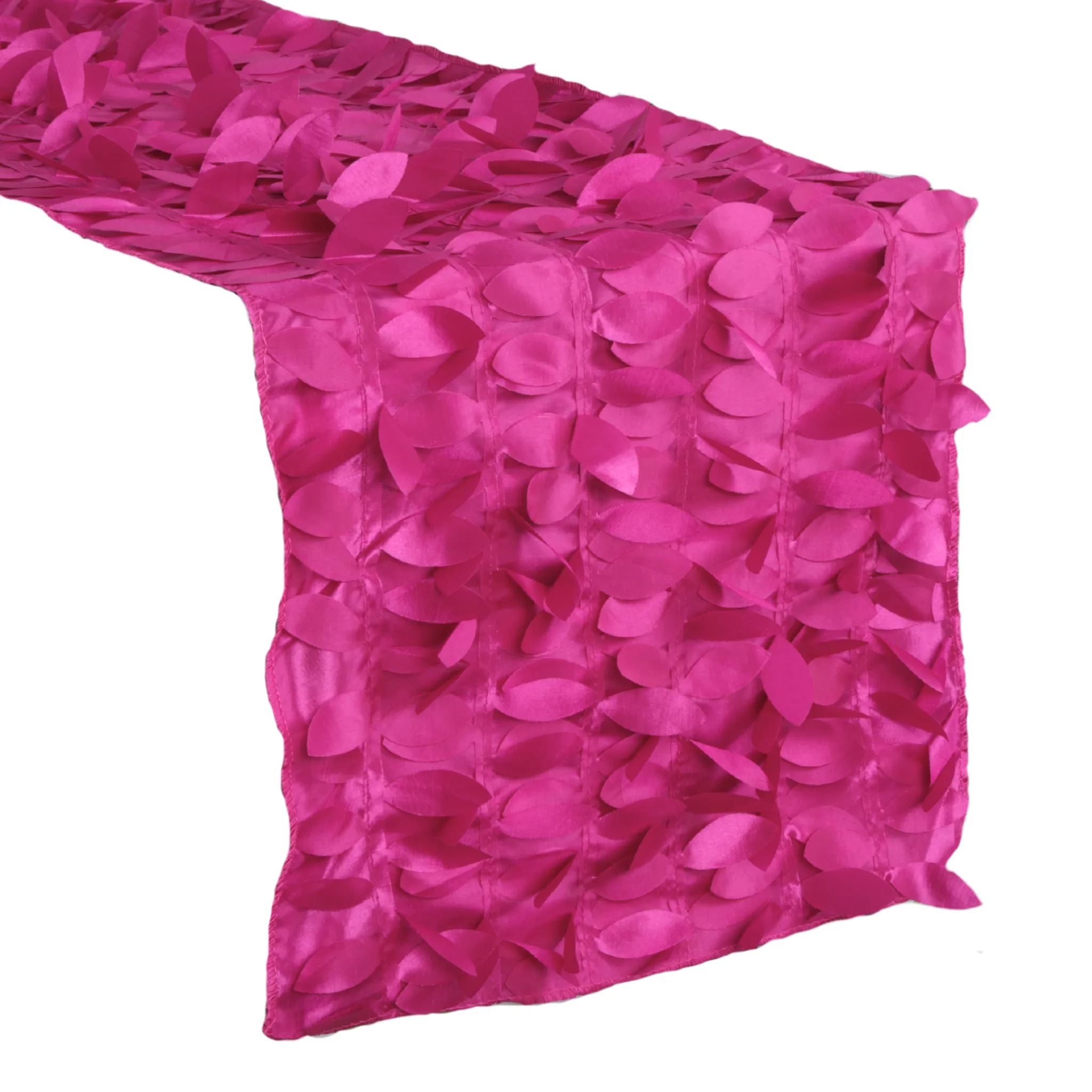 Leaf Petal Taffeta Table Runner - Mulberry