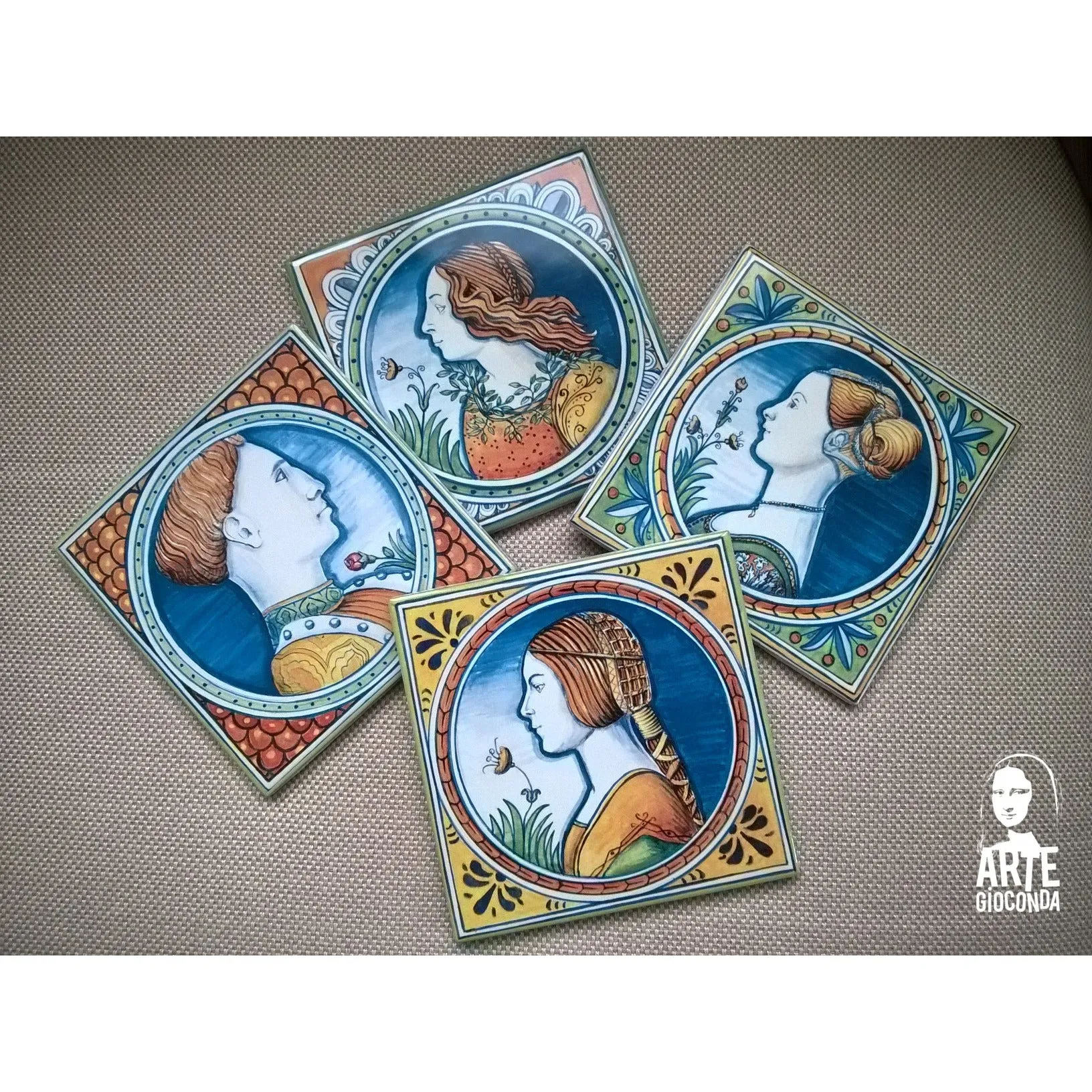 Maiolica mediterranea - "Ritratto di giovane donna" di Pollaiolo