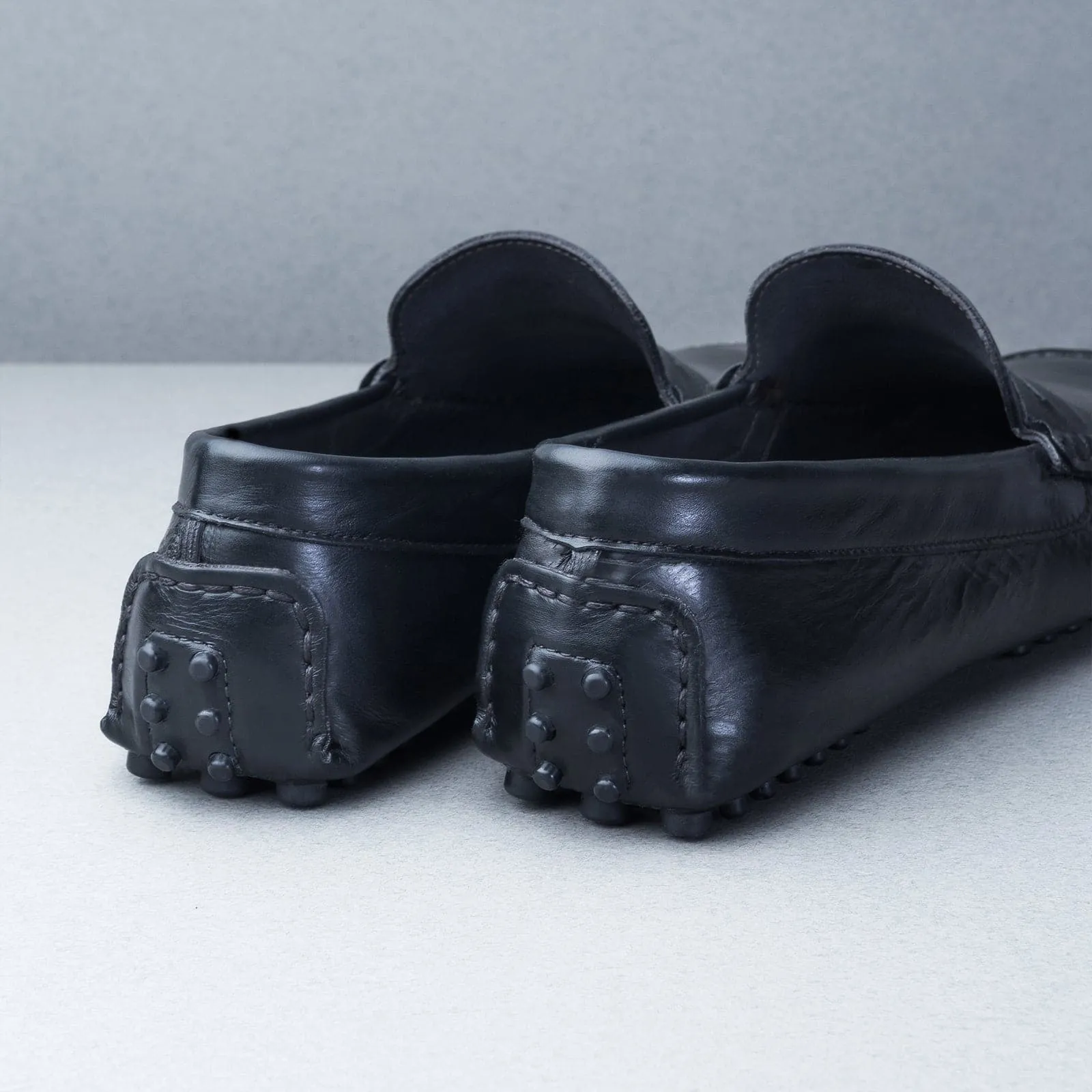 Mocassin en cuir noir