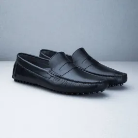 Mocassin en cuir noir