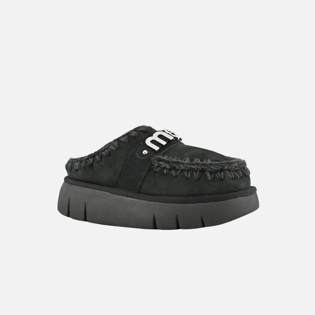 Mou Bounce Clog Metal Logo Black