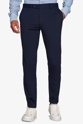 Pantalone da abito in jersey stretch relax tech blu slim