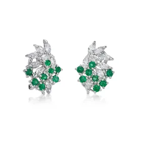 Pour La Vie - Emerald and Diamond Earrings