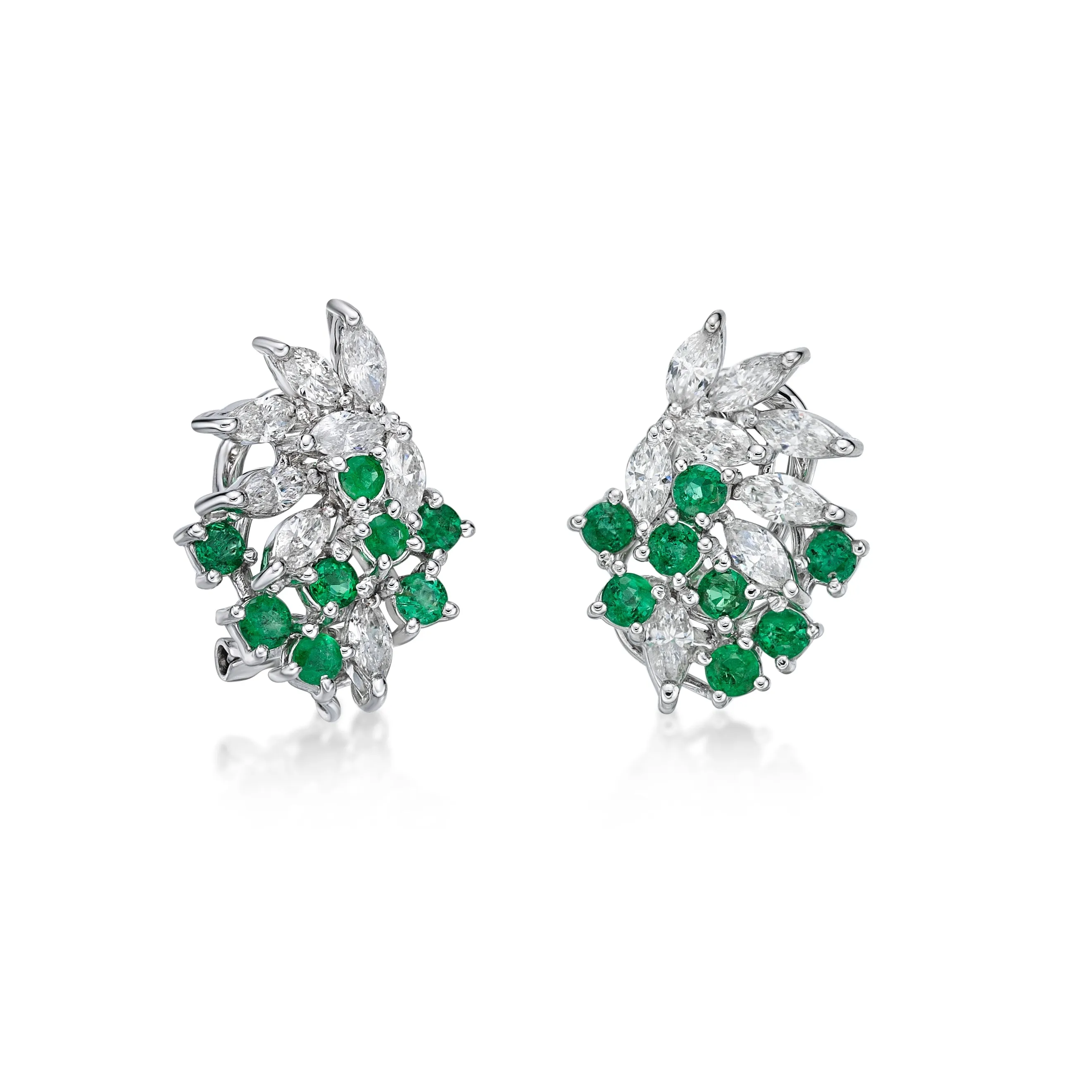 Pour La Vie - Emerald and Diamond Earrings