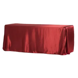 Satin Rectangular 90"x132" Tablecloth - Burgundy