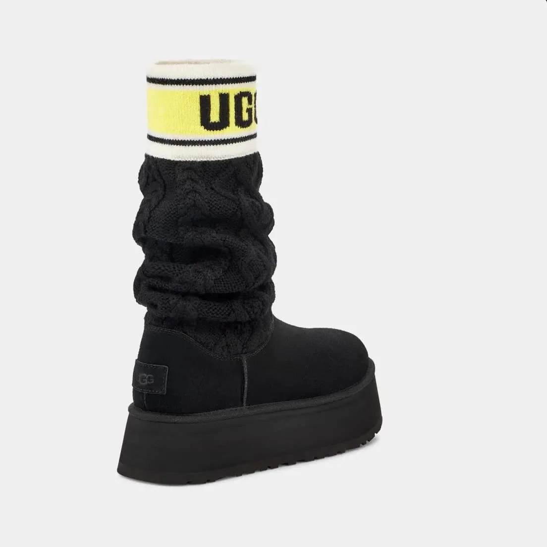 UGG | BOTAS MUJER | W CLASSIC SWEATER LETTER TALL BLACK | NEGRO