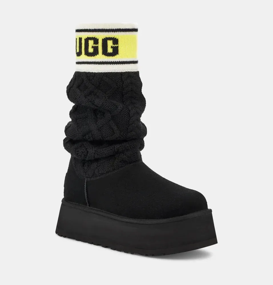 UGG | BOTAS MUJER | W CLASSIC SWEATER LETTER TALL BLACK | NEGRO