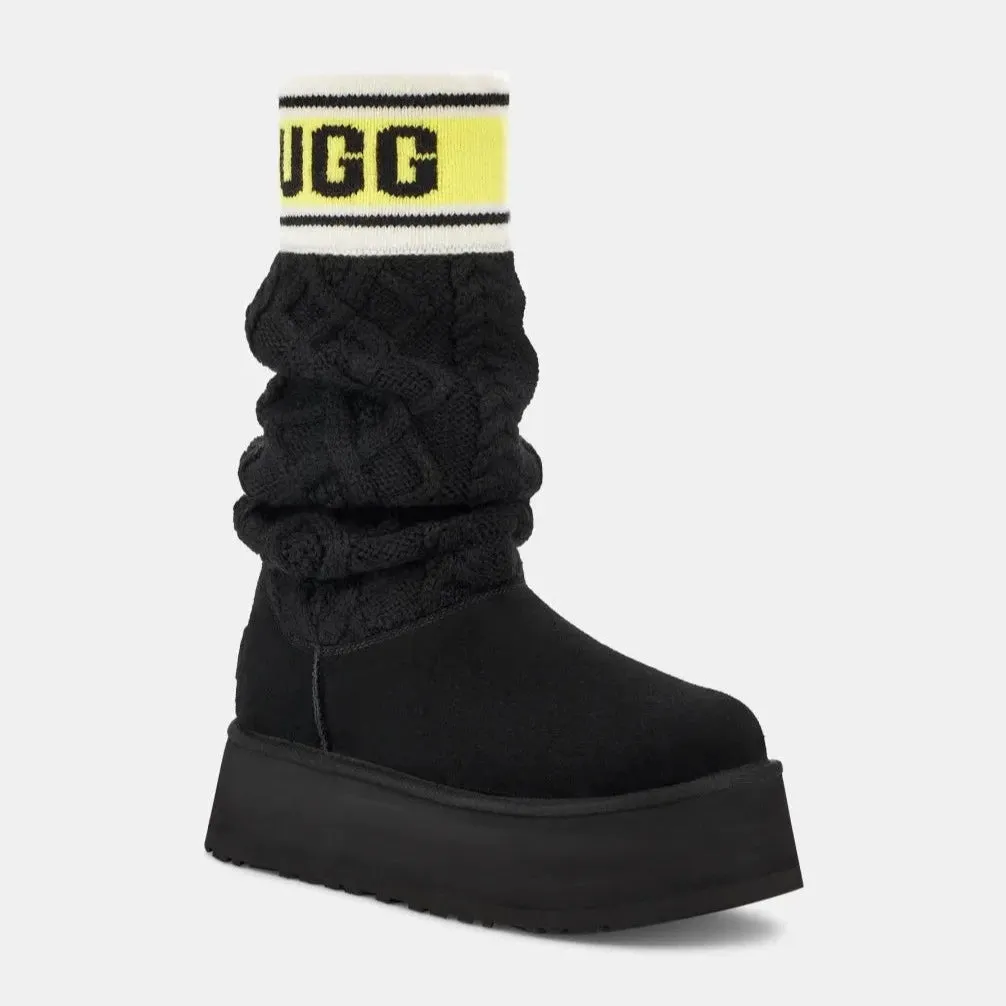 UGG | BOTAS MUJER | W CLASSIC SWEATER LETTER TALL BLACK | NEGRO